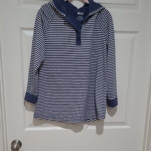 Striped Navy and White Womens Shirt